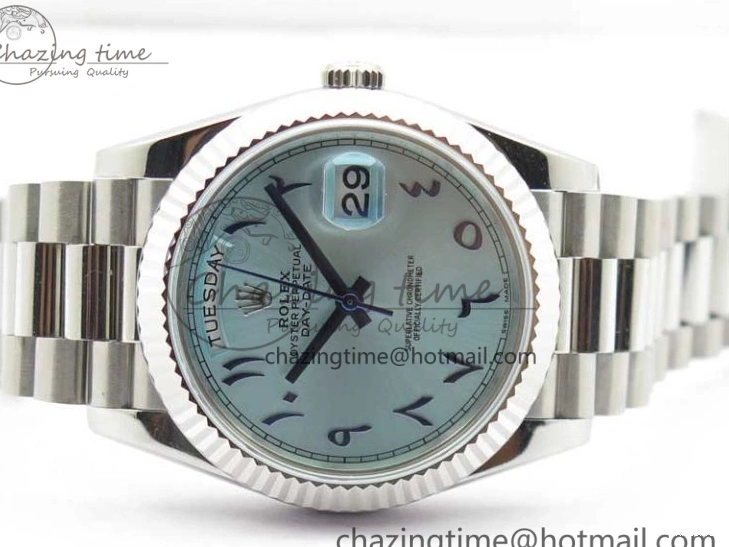 Bracelet Dial Fluted A2813 Markers Day SS Date 40mm Maker Bezel Best On SS Edition BP Arabic Blue 0727